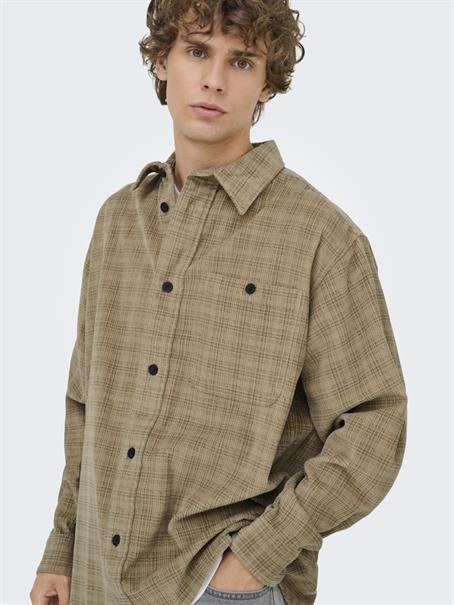 ONSWALEED CORDUROY OVERSHIRT 0345 VD chinchilla
