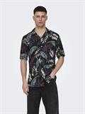 ONSWAYNE LIFE AOP SS VISCOSE SHIRT NOOS black