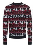 ONSXMAS REG 5 JAQ CREW KNIT dark navy