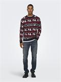 ONSXMAS REG 5 JAQ CREW KNIT dark navy
