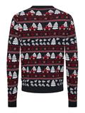 ONSXMAS REG 5 JAQ CREW KNIT dark navy
