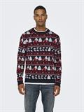 ONSXMAS REG 5 JAQ CREW KNIT dark navy