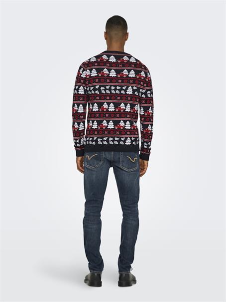 ONSXMAS REG 5 JAQ CREW KNIT dark navy