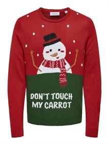 ONSXMAS REG 5 PLACEMENT CREW KNIT pompeian red2