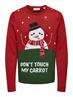 ONSXMAS REG 5 PLACEMENT CREW KNIT pompeian red2