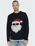 ONSXMAS REG FUNNY CREW KNIT dark navy