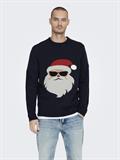 ONSXMAS REG FUNNY CREW KNIT dark navy