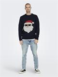 ONSXMAS REG FUNNY CREW KNIT dark navy