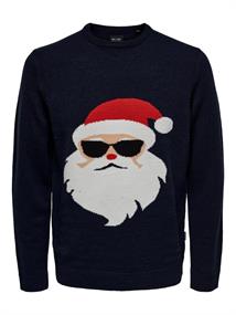 ONSXMAS REG FUNNY CREW KNIT dark navy