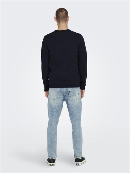 ONSXMAS REG FUNNY CREW KNIT dark navy