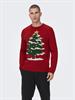 ONSXMAS REG FUNNY CREW KNIT pompeian red