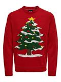 ONSXMAS REG FUNNY CREW KNIT pompeian red