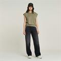 Open back loose sleeveless top wmn ensis green
