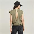 Open back loose sleeveless top wmn ensis green