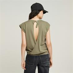 Open back loose sleeveless top wmn ensis green