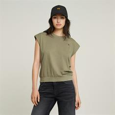 Open back loose sleeveless top wmn ensis green