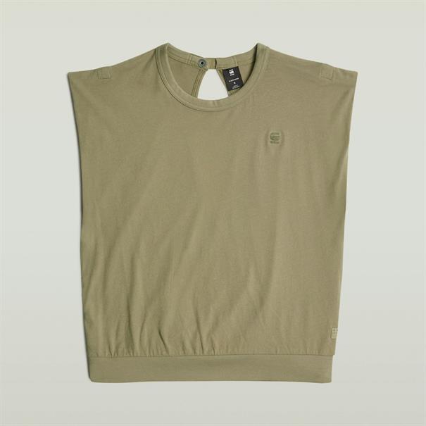 Open back loose sleeveless top wmn ensis green
