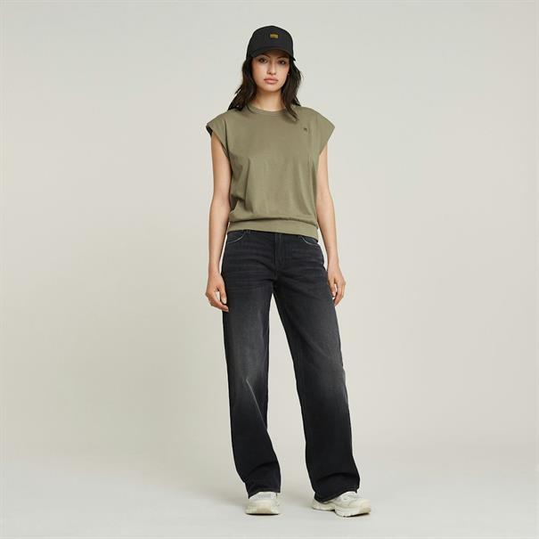 Open back loose sleeveless top wmn ensis green