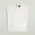 Open back loose sleeveless top wmn lt chalk