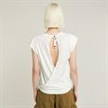 Open back loose sleeveless top wmn lt chalk