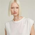 Open back loose sleeveless top wmn lt chalk