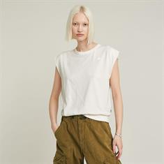 Open back loose sleeveless top wmn lt chalk