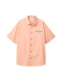 orange white chambray