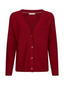 ORG CO TEXTURE V-NK CARDIGAN raspberry juice