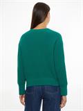 ORG COTTON BUTTON C-NK SWEATER courtside green