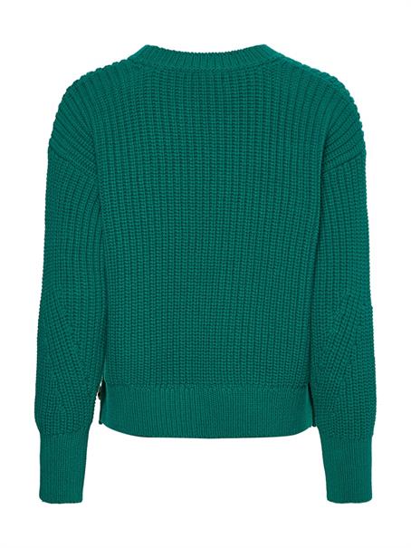 ORG COTTON BUTTON C-NK SWEATER courtside green