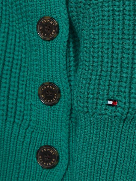 ORG COTTON BUTTON C-NK SWEATER courtside green