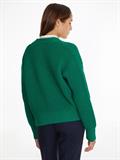 ORG COTTON BUTTON V-NK CARDIGAN courtside green