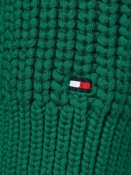 ORG COTTON BUTTON V-NK CARDIGAN courtside green