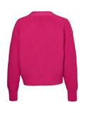 ORG COTTON BUTTON V-NK CARDIGAN eccentric magenta