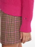 ORG COTTON BUTTON V-NK CARDIGAN eccentric magenta