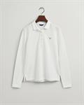 Original Piqué Langarm-Poloshirt white