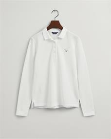 Original Piqué Langarm-Poloshirt white