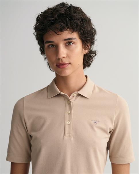 Original Piqué Poloshirt mit längerem Arm dry sand