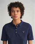 Original Piqué Poloshirt mit längerem Arm evening blue