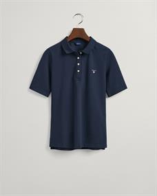 Original Piqué Poloshirt mit längerem Arm evening blue