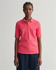 Original Piqué Poloshirt mit längerem Arm magenta pink