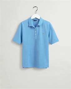 Original Piqué Poloshirt mit längerem Arm silver lake blue