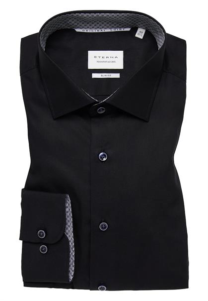 Original Shirt Popeline Langarm schwarz