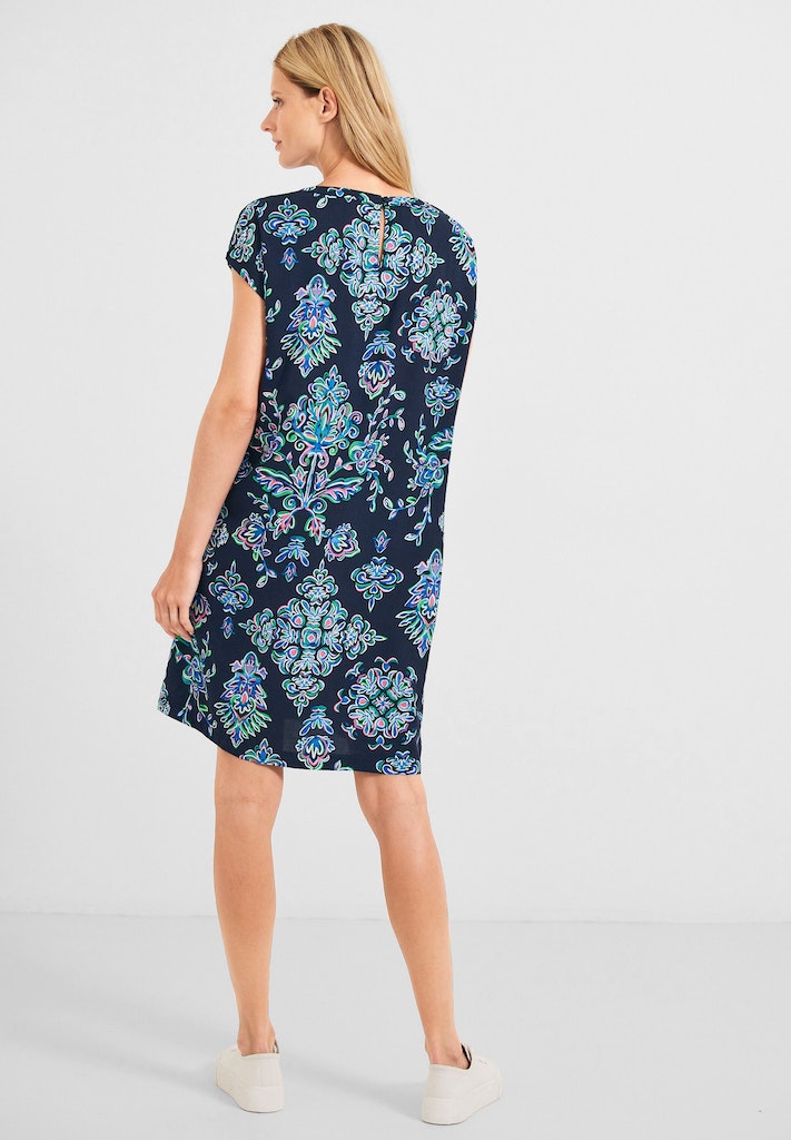 Cecil Damen Kleid Ornament Print Kleid deep blue bequem online kaufen bei