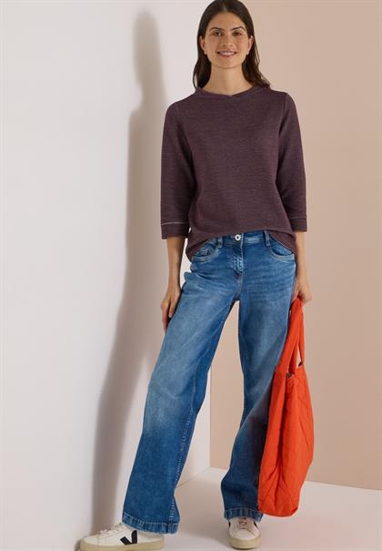 Ottoman Shirt im Two-Tone-Look berry red