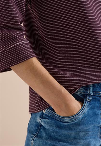 Ottoman Shirt im Two-Tone-Look berry red