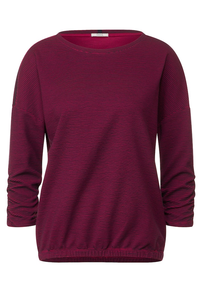 Cecil Damen Sweatshirt Ottoman Streifenshirt cool pink bequem online kaufen  bei