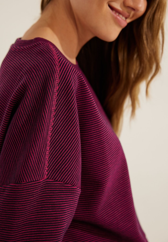 Cecil Sweatshirt Ottoman cool online Damen kaufen pink bei bequem Streifenshirt