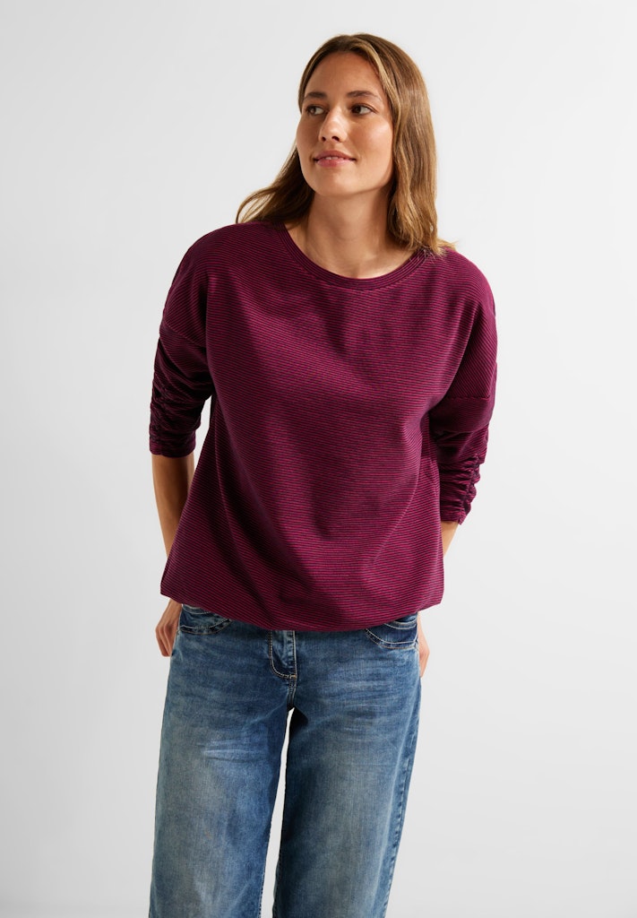 Damen Streifenshirt Cecil kaufen bequem pink cool online Ottoman bei Sweatshirt