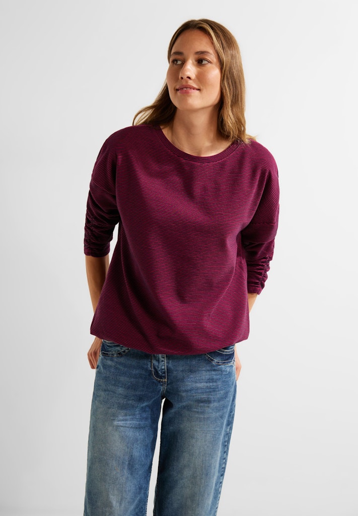 Cecil Damen Sweatshirt Ottoman Streifenshirt cool pink bequem online kaufen  bei